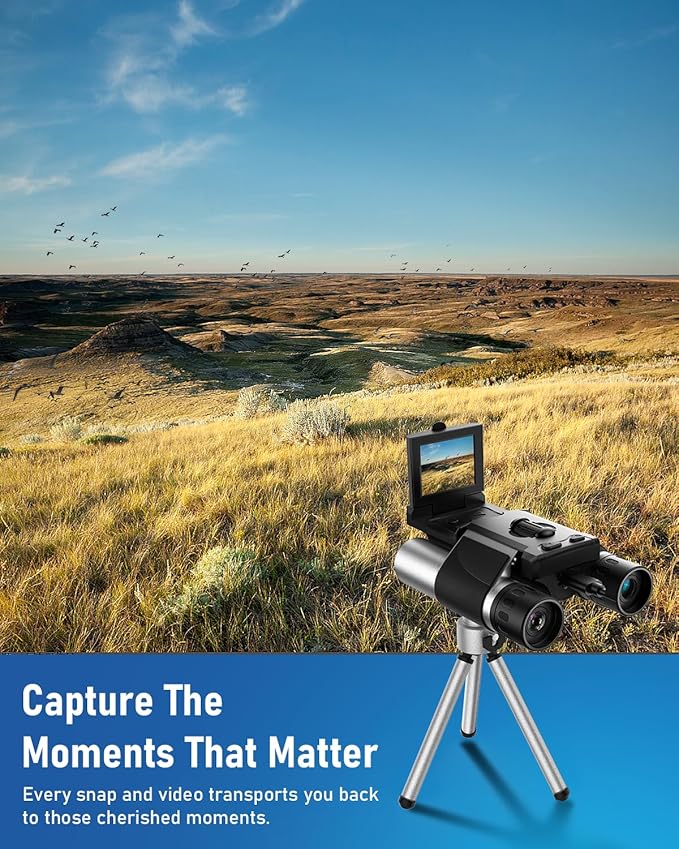 Digital Binoculars with Camera - 8X Digital Zoom, 2" LCD Display 40MP Camera 2.5K Videos Ideal for Concerts, Bird Watching, and Outdoor Adventures with 32GB SD Card - S555