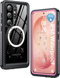ANTSHARE IP68 Waterproof Case for Samsung Galaxy S26 Ultra [2026] - MagSafe Compatible, Built-in Screen/Lens Protector - Shockproof Full Body Protection for Swimming/Outdoor, Pink/Clear