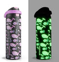 ENCOOL Leakproof Insulated Water Bottle with Straw Dual-Sip Water Bottle Bag-Safe Design for Work, Commute & Gym – Keeps Drinks Cold All Day, 24 oz, Neon Whale