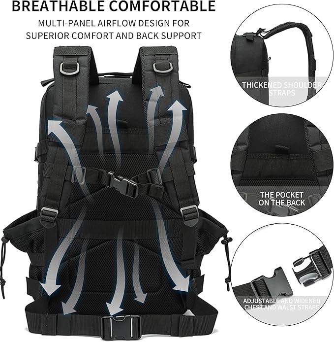 Military Tactical Backpack 45L/25L 3 Day Assault Pack Molle Daypack Hiking Backpack for Men and Women