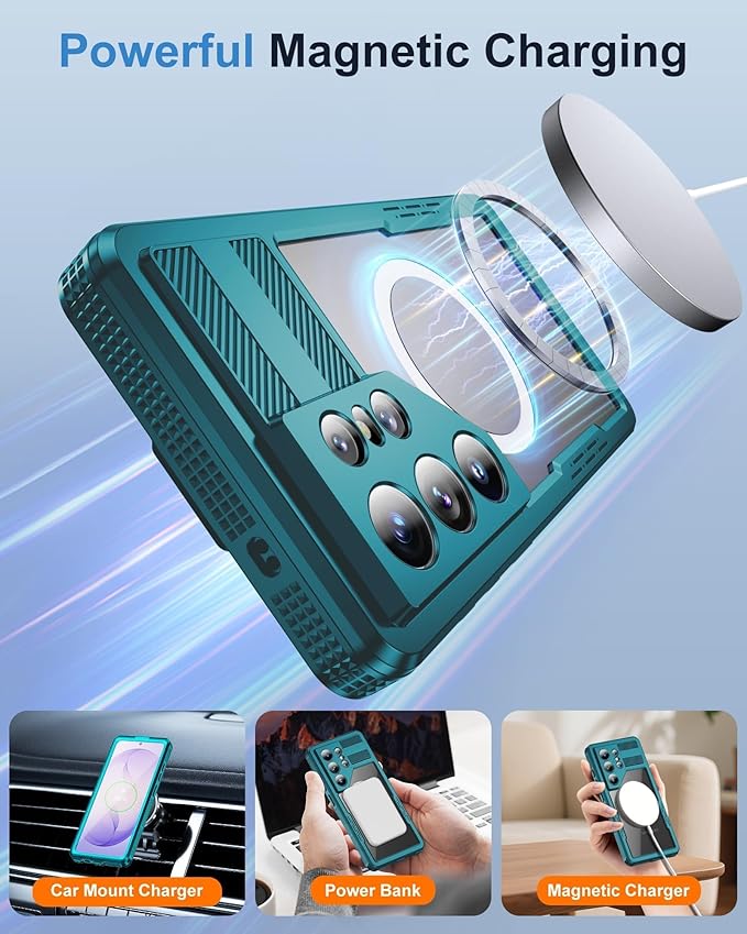 for Samsung Galaxy S26 Ultra Waterproof Case, [Fit for Magsafe] [IP68 Water Proof] [Built-in Screen Protector], Magnetic Heavy Duty Military Grade Rugged Phone Case for S 26 Ultra 6.9", Teal