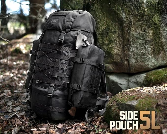 WYNEX Large Molle Pouch, Tactical Molle Bag Vertical Admin Pouch, Modular Utility Pouch Increment Side Pouch for Tactical Backpack Molle Rucksack Attachment, with Shoulder Strap For Use as Sling Bag