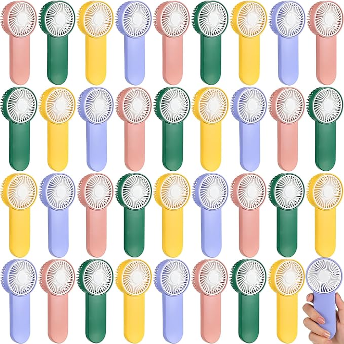 Sumind 36 Pcs Small Personal Portable Fan Mini Handheld Bulk 1 Speed Electric Cute Battery Powered for Neck Lash Makeup Women Men Travel Camping Indoor Outdoor Summer (4 Colors)