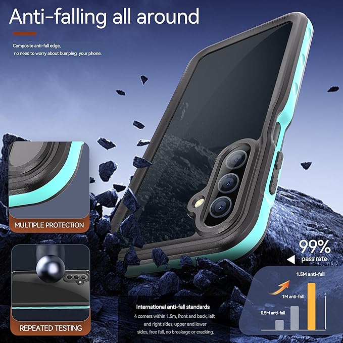 Hllhunkhe for Samsung Galaxy A16 5G Case Waterproof, [IP68 Waterproof Dustproof] [Built-in Screen Protector] Rugged Full Body Underwater Shockproof Protective Cover for Galaxy A16 5G Phone Case, Blue