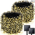 2 Pack 480 LED Solar String Lights for Outside, 170 FT Super Long Solar Chrismas Lights Outdoor with 8 Modes & Memory Function, Waterproof Twinkle Light for Xmas Tree Party Decorations (Warm White)