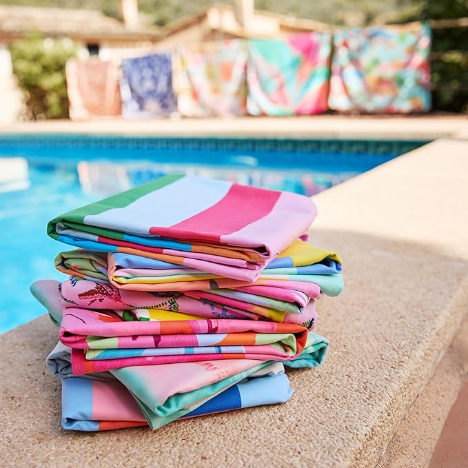 Dock & Bay Beach Towel - Quick Dry, Sand Free - Compact, Lightweight - 100% Recycled - Includes Bag - Tutti Frutti - Large (160x90cm, 63x35)
