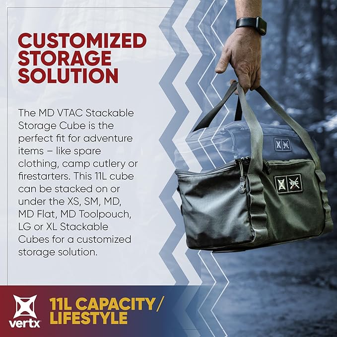 Vertx VTAC Stackable Storage Cube, Car Tactical Gear Carry Bag Organizer, Ammo, Mag, EDC Storage Travel Carrying Containers