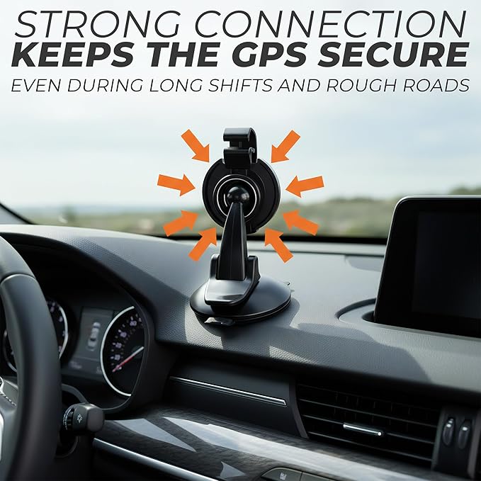 GPS Suction Cup Mount for Garmin GPS Mount - Strong Adhesive Replacement Nuvi Dash Holder w/ 17mm Ball - Dashboard Windshield Car Holder for Garmin Nuvi Drive Dezl RV Driveassist