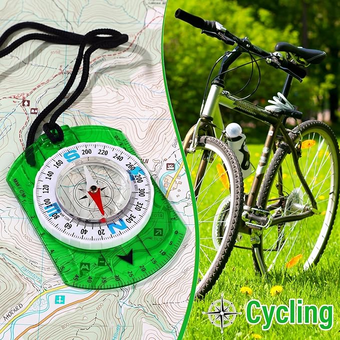 20 Pcs Acrylic Orienteering Compass Hiking Backpacking Survival Reliable Compass Advanced Scout Compasses Outdoor Gear for Map Reading Navigation Camping Survival Exploring