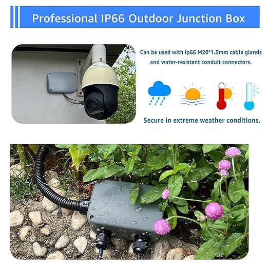 Outdoor Junction Box Waterproof,SuperInk Outdoor Electrical Boxes Weatherproof with Reserved Holes,IP66 PVC/ABS Dustproof,4.9x3.3x2.3In(125x86x62MM),Watertight for Indoor Outdoor Use