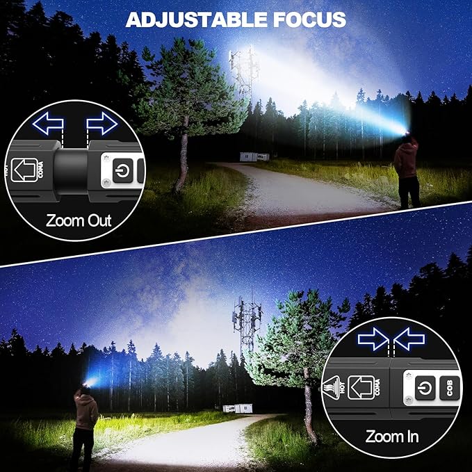 Banral Rechargeable Flashlights High Lumens - Super Bright Small Pocket Magnetic Flashlight, 8 Modes LED Tactical Flash Light, Dual Button Powerful Flashlight for Camping,Stocking Stuffer for Men
