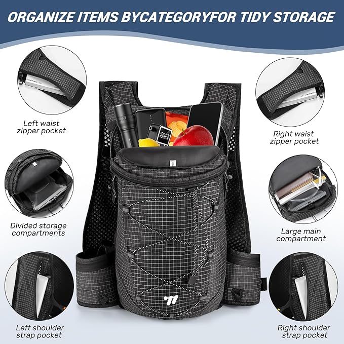 Lightweight Hydration Backpack with 2L Water Bladder Running Hydration Vest Backpack Specialized Hydration Pack for Cycling, Hiking, and Mountaineering