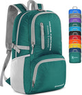 ZOMAKE Lightweight Packable Backpack, 35L Light Foldable Hiking Backpacks Water Resistant Collapsible Daypack for Travel(Dark Green)