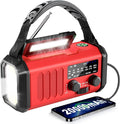 Leaton Emergency Radio NOAA Weather Radio Hand Crank & Solar Charging 20000mAh/74000mWh Rechargeable Battery Built-in Flashlight Reading Light & SOS AM/FM & Portable for Camping & Emergencies