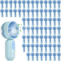 Rossesay 72 Pcs Mini Portable Fan Bulk Cute Handheld Lightweight Small Little Personal Hand Eyelash Fan 3 Speeds USB Rechargeable for Women Men Indoor Outdoor Makeup Travel (Blue)