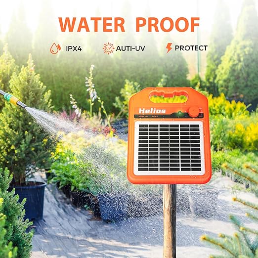 MINI160 2 Miles Solar Fence Charger, 0.16 Joule Solar Electric Fence Charger for Livestock, Pigs, Horses, Cattle Sheep, Solar Powered Electric Fence with Day or Night Mode, Easy Installation