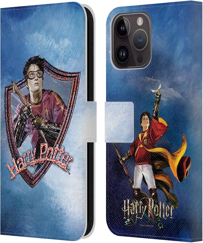 Head Case Designs Officially Licensed Harry Potter Quidditch 2 Prisoner of Azkaban II Leather Wallet Case Compatible with Apple iPhone 15 Pro Max