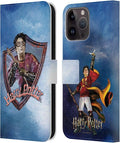 Head Case Designs Officially Licensed Harry Potter Quidditch 2 Prisoner of Azkaban II Leather Wallet Case Compatible with Apple iPhone 15 Pro Max