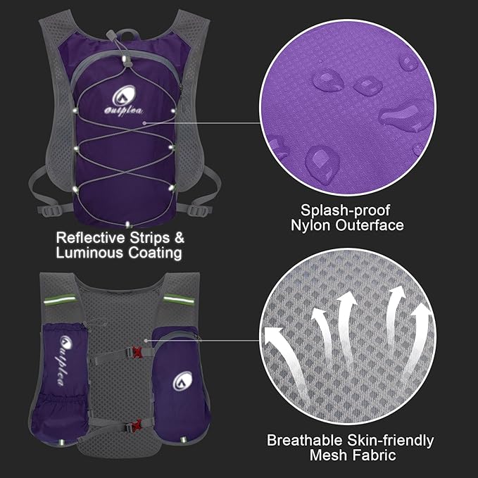 Lightweight Hydration Backpack with 2L Water Bladder for Men Women, Small Water Backpacks Running Vest for Hiking