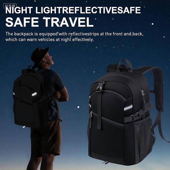 Small Hiking Backpack,20L Lightweight Travel Daypack,Ideal for Hiking,Traveling and Outdoor Adventure,Black