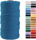 Lake Blue Macrame Cord 3mm x 109Yards,Colored Cotton Rope Craft Cord Colorful Cotton Cord Twine for Wall Hanging Plant Hangers Crafts Knitting Decorative Projects