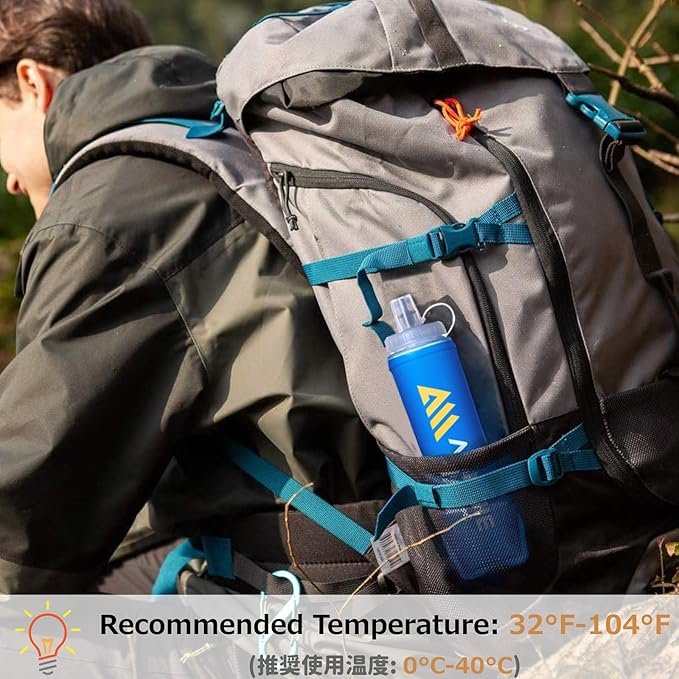 Azarxis TPU Soft Flask Collapsible Water Bottles BPA-Free 250ml 350ml 500ml 600ml for Hydration Vest Pack Running Hiking Cycling Climbing