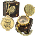 Handmade Brass Antique Compass with Leather Case – Vintage Finish Functional Pocket Navigation Tool for Travel, Hiking & Gift