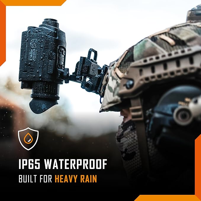 Nightfox Prowl 2 Night Vision Goggles, Infrared Night Vision Monocular, Wide Angle Lenses, Up to 105° FOV, Covert 940nm IR, 32GB SD Card, IP65 Waterproof, Head & Helmet Mounted Digital NVG for Airsoft