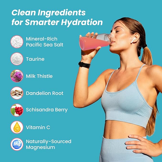 UpWellness LTV Liver Hydration Packets - Electrolytes Powder Packets for Instant Hydration and Liver Support - Physician-Formulated - Zero Added Sugar - 30 Packets - Delicious Berry Flavor
