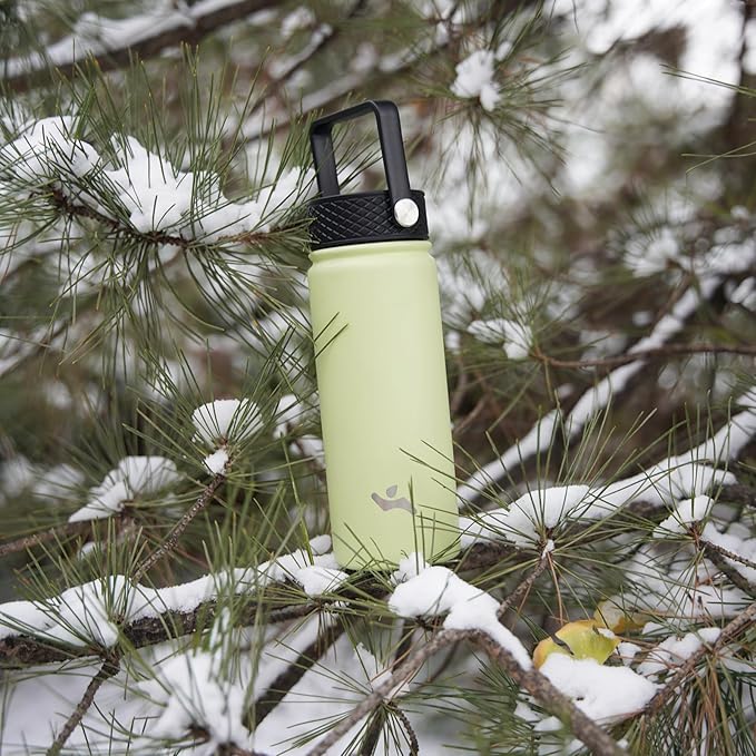 Konokyo Insulated Water Bottle with Straw,18oz 3 Lids Metal Bottles Stainless Steel Water Flask,Turquoise