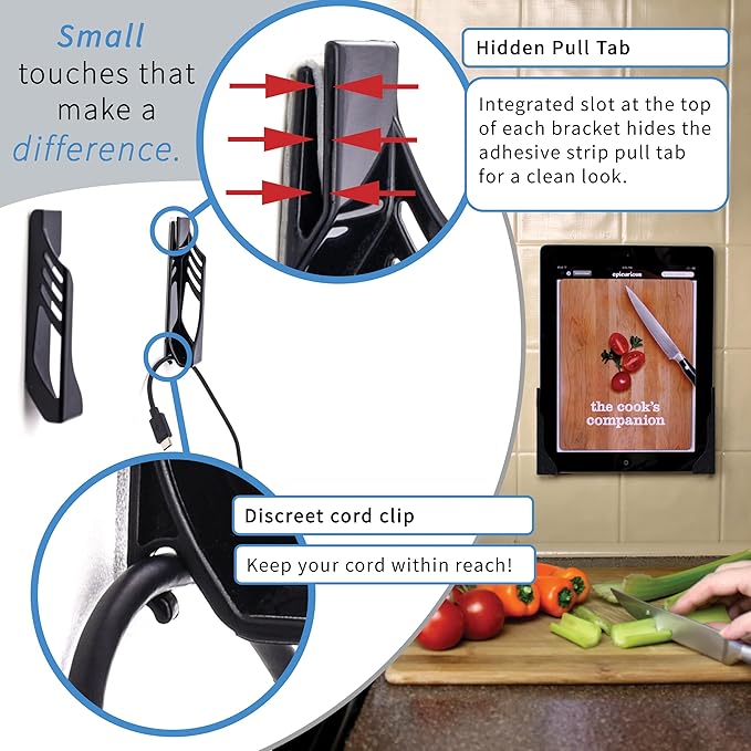 Dockem Damage-Free Wall Mount for iPhone: 14, 13, 12, 11, Pro, Plus, Mini, Pro Max, SE 2/3, XS/X, XS Max, XR, 8/7, 8/7+, S22, S21, S20: 3M Command Strip Adhesives: Koala Mount Wall Dock [Black]