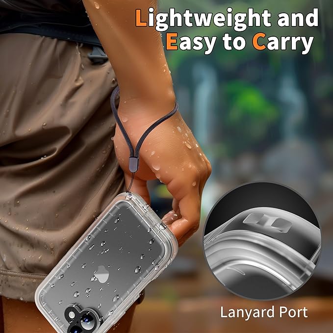 Cozycase for iPhone 16 Case Waterproof - 360 Heavy Duty with Screen/Camera Protector Shockproof IP68 Underwater Dustproof Water Dust Shock Proof Full Body/Front and Back Case Frosted Clear 6.1 inch
