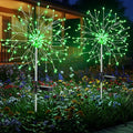 suddus St. Patrick's Day Decorations Solar Firework Lights - 150 LED Green Outdoor Garden Lights, 8 Modes DIY Sparkler Lights, Waterproof Solar Stake Lights for Yard, Pathway Flowerbed Decor (2 Pack)