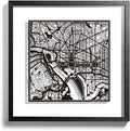 Washington D.C. Cut Map framed by O3 Design Studio, Black map, Black frame, 18x18 inches, paper cutting art work, Gift Boxed, 2 background color, self-changing, Wall Art