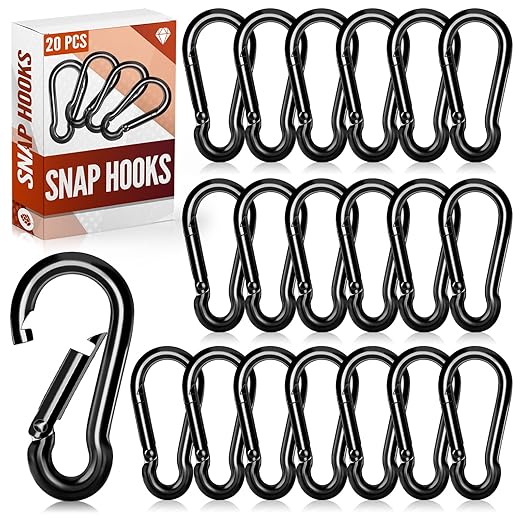 20 Pcs Spring Snap Hooks, 2 Inch Carabiner Clip, Heavy Duty Carabiners Snap Hooks Quick Link for Indoor and Outdoor Activity, Camping, Fishing, Hiking