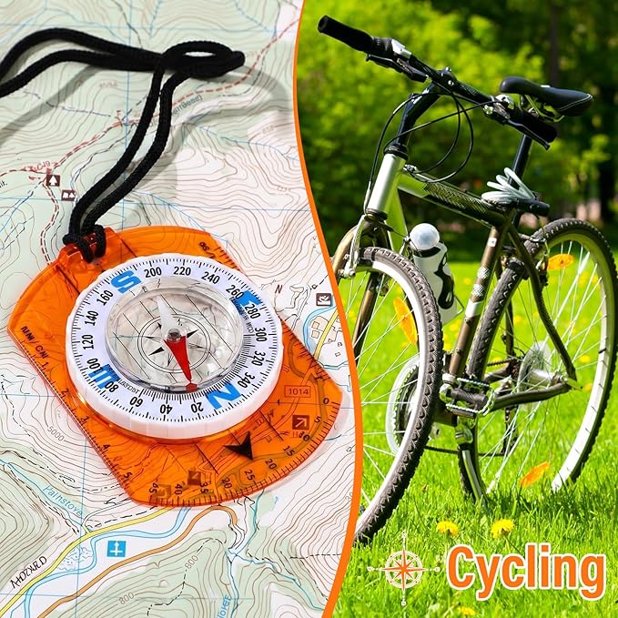 20 Pcs Acrylic Orienteering Compass Hiking Backpacking Survival Reliable Compass Advanced Scout Compasses Outdoor Gear for Map Reading Navigation Camping Survival Exploring