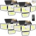 Adewalk Solar Outdoor Motion Lights - Upgraded 4Packs 4 Heads 188 LED Security Lights with Motion Sensor Lights, IP65 Waterproof 270° Wide Angle Flood Wall Lights for Home Darkroom Backyard
