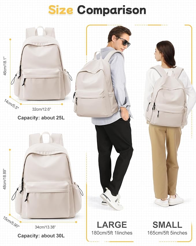 BJLFS Large White Backpack for Women Men, Gym Backpack for Women Foldable Outdoor Weekender Gym Bag, Waterproof Sports Back Pack & Dance Yoga travel Bag