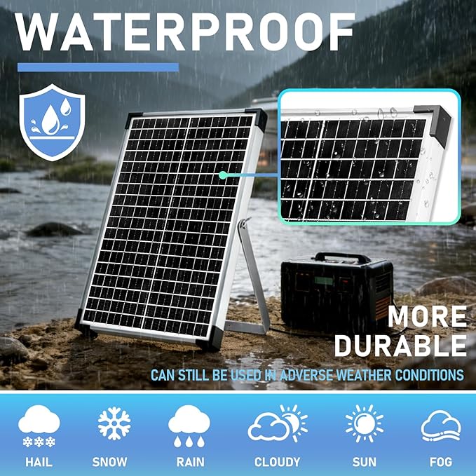 30W 12V/24V Solar Panel Kit, Monocrystalline Solar Battery Trickle Charger Maintainer +10A PWM Charge Controller + Adjustable Mount Bracket for Car, RV, Boat, Motorcycle, Off-Grid System