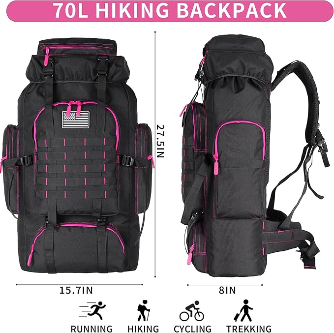 Hiking Backpack for Men 70L/100L Camping Backpack Military Rucksack Molle 3 Days Assault Pack for Climbing | Camping Backpack, 3 Days Assault Pack, for Climbing