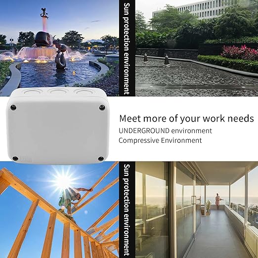 SuperInk White Outdoor Junction Box IP66 Waterproof Electrical Enclosure 4.9"x3.3"x2.3" PVC/ABS Weatherproof Project Box, Compact Electrical Case for Garden, CCTV, DIY Wiring,1PCS