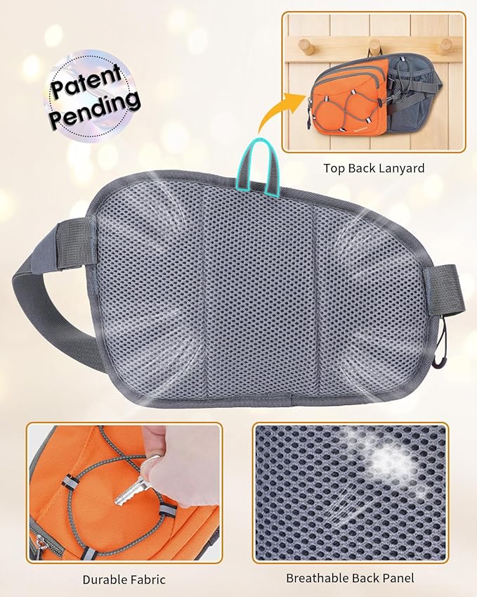 sportsnew Hydration Waist Pack with Water Bottle Holder, 2L Large Fanny Pack for Running Hiking Dog Walking, Water-Resistant Crossbody Waist Bag for Men Women, Patent Pending