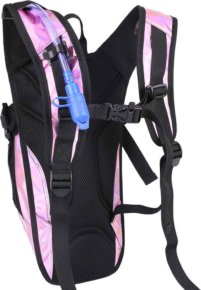 Reflective Hydration Backpack, Hydration Pack - Water Backpack with 2L Hydration Bladder, Essential for Festivals - Rave Hydration Pack for Hiking, Running, Cycling, and Festivals