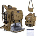 Goture Fishing Backpack, 58L 900D Water-Resistant Insulated Tackle Backpack with Cooler, Rod Holders, 8 Lure Pockets, Detachable Crossbody Bag, Gear Storage Large Fishing Bag for Camping Hiking
