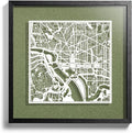 Washington D.C. Cut Map framed by O3 Design Studio, White map, Black frame, 18x18 inches, paper cutting art work, Gift Boxed, 4 background color, self-changing, Wall Art