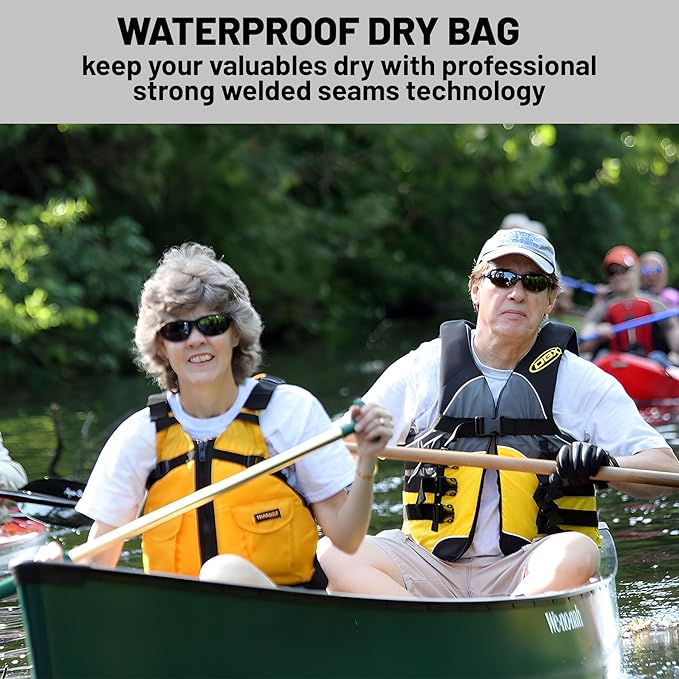 Waterproof Dry Bag,Roll Top Orange Small Waterproof Backpack 2L/5L/10L/20L/30L/40L Floating Lightweight Bags for Kayaking, Boating, Fishing, Swimming Camping with Waterproof Phone Case