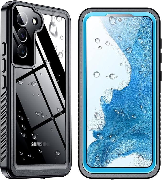 SPIDERCASE for Samsung Galaxy S22 Waterproof Case,[12FT Military-Grade Drop Protection] IP68 Water Resistance [Built-in Screen Protector] Full Body Sealed Protection Phone Case 6.1", Blue