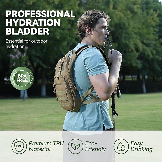 MARCHWAY 2L/2.5L/3L TPU Hydration Bladder, Ultra Durable Water Reservoir Bag with Insulated Tube for Hydration Pack for Cycling, Hiking, Running, Climbing, Biking