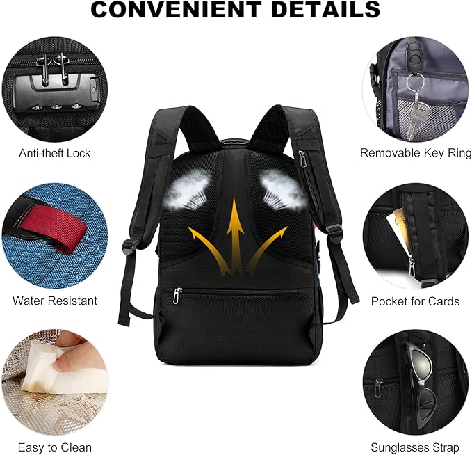 LOVEVOOK Travel Laptop Backpack with Lock and 17 Large Computer Business Work Backpack for Men (Blue-Lunch, 17 inch)