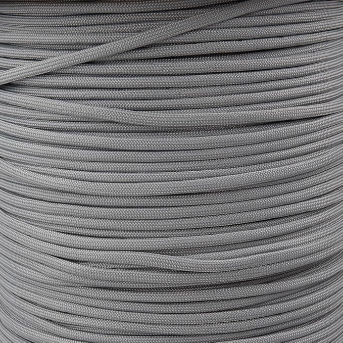Paracord Planet Solid Color 550lb Paracord – 7 Strand Type III Nylon Cord for Indoor and Outdoor Tasks – Ash (250 ft)